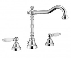 PB classic tap 3 hole sink faucet White levers Chrome 1208854262