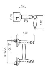 PB classic tap wall-mounted shower faucet with white levers chrome 1208854502