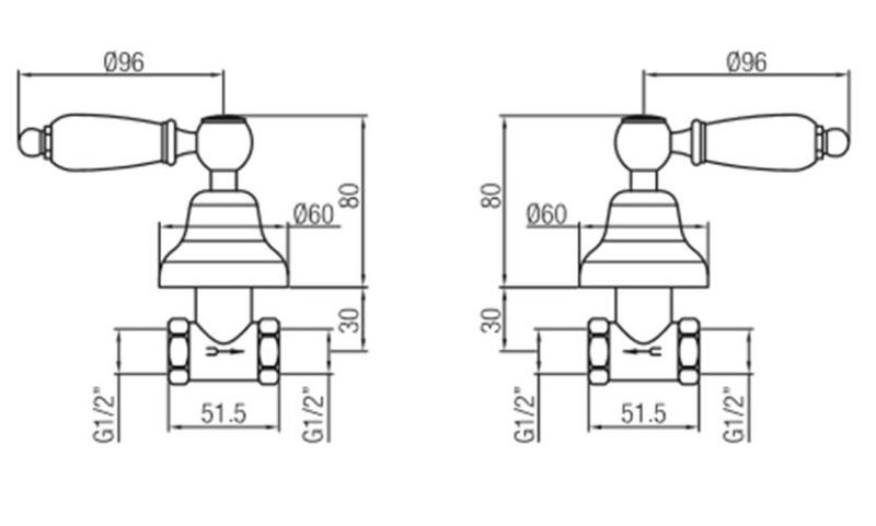 PB classic tap built-in shower set with white levers Chrome 1208854562