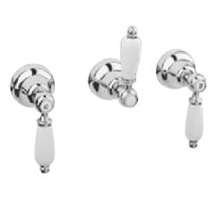 PB classic tap built-in shower set with 2-way diverter and white levers Chrome 1208854592