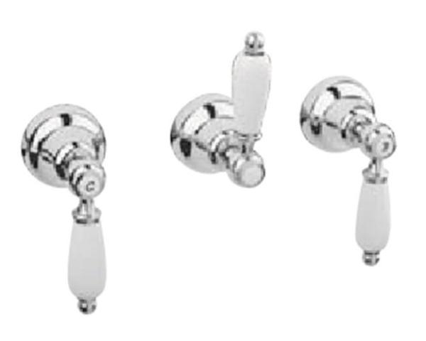 PB classic tap built-in shower set with 3-way diverter and white levers Chrome 1208854622