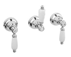 PB classic tap built-in shower set with 3-way diverter and white levers Bronze 1208854632