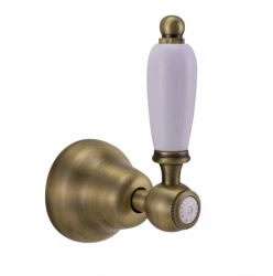 PB classic faucet recessed stop valve with white lever Bronze 1208854662