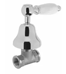 PB classic faucet built-in shut-off valve with white handle stainless steel 1208854672