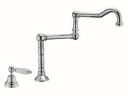 PB Classic washbasin tap with white lever cold water and long swivel spout chrome 1208854752