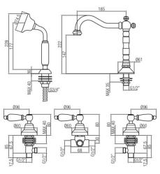 PB classic 5-hole bath mixer with white lever Bronze 1208854792