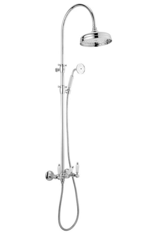 PB classic Shower set surface-mounted with rain shower telescopic shower column chrome 1208854872