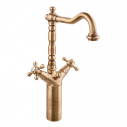 PB classic high-neck sink faucet with star handles spout 18 cm Bronze 1208854992