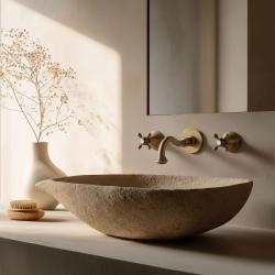 PB classic built-in wall-mounted faucet with star knobs, 16 cm spout, bronze, 1208855052