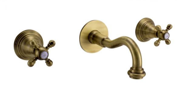 PB classic built-in wall-mounted faucet with star knobs, 16 cm spout, bronze, 1208855052