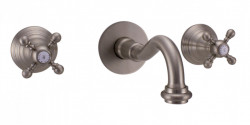 PB classic built-in wall tap with star handles, 16 cm spout, stainless steel 1208855062