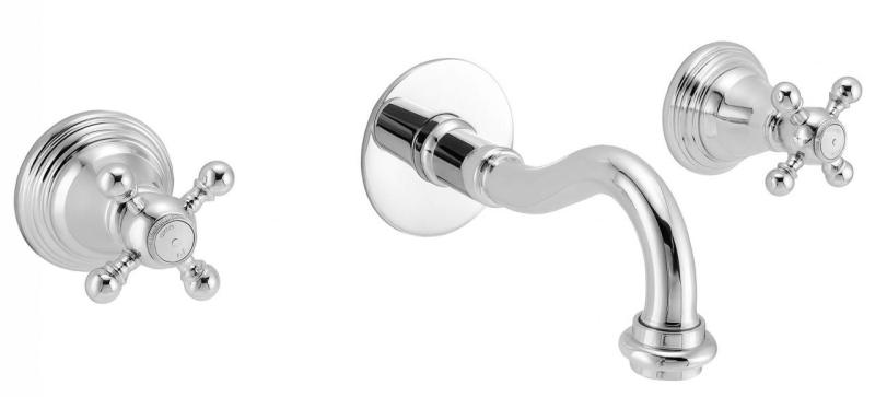 PB classic built-in wall-mounted faucet with star handles, 20 cm spout, Chrome 1208855072