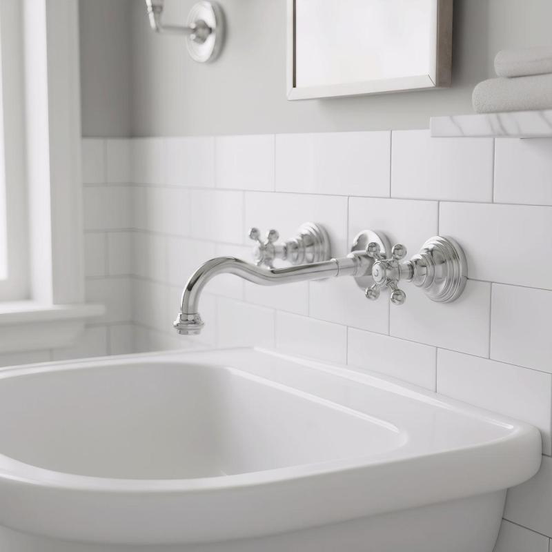 PB classic built-in wall-mounted faucet with star handles 25 cm spout Chrome 1208855112