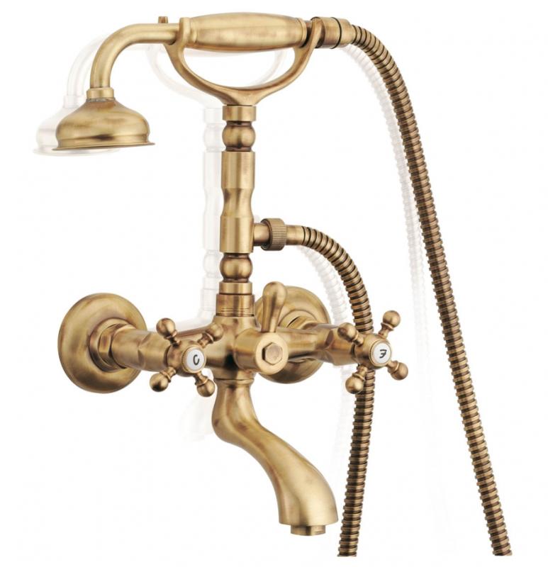 PB classic tap surface-mounted bath tap set with star knobs Chrome including hand shower 1208855152