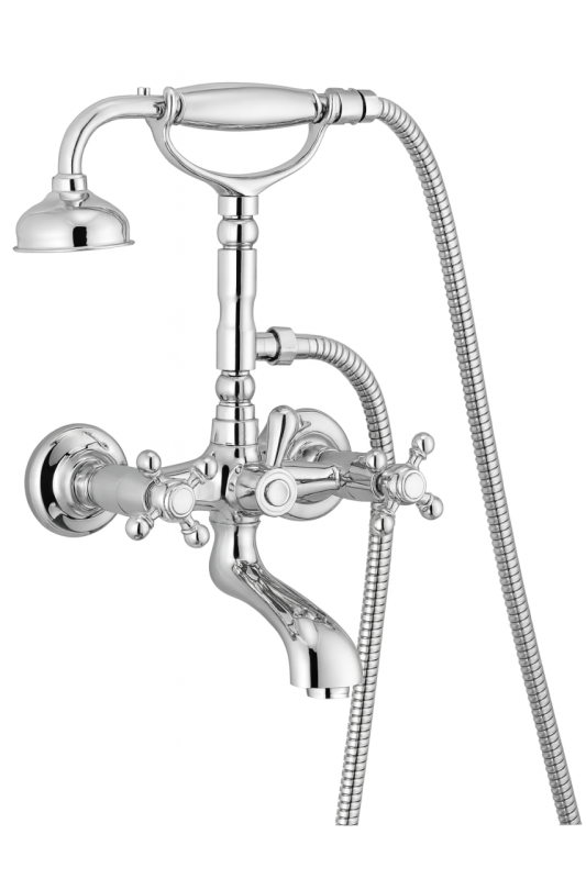 PB classic tap surface-mounted bath tap set with star knobs Chrome including hand shower 1208855152