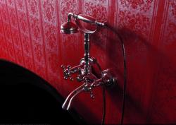 PB Classic tap surface mounted bath mixer set with power knobs stainless steel including hand shower 1208855172