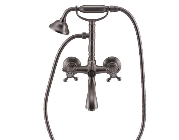 PB Classic tap surface mounted bath mixer set with power knobs stainless steel including hand shower 1208855172