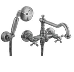 PB Classic tap surface mounted bath mixer set with power knobs including hand shower Bronze 1208855252