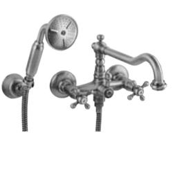 PB Classic tap surface mounted bath mixer set with power knobs including hand shower stainless steel 1208855262