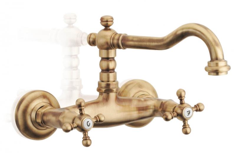 PB Classic tap surface mounted bath mixer set with power knobs including hand shower stainless steel 1208855262