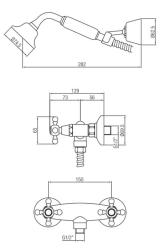 PB classic faucet shower set with star knobs including hand shower Chrome 1208855272