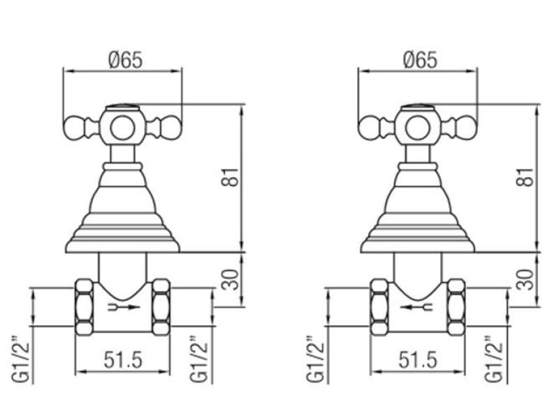 PB classic tap built-in shower set with star handles Bronze 1208855342