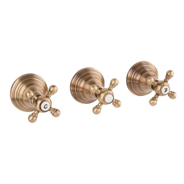 PB classic 2-way built-in shower set with diverter with star handles Bronze 1208855372