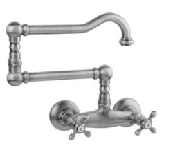 PB classic surface mounted wall tap with star knobs and long swivel spout Chrome 1208855442