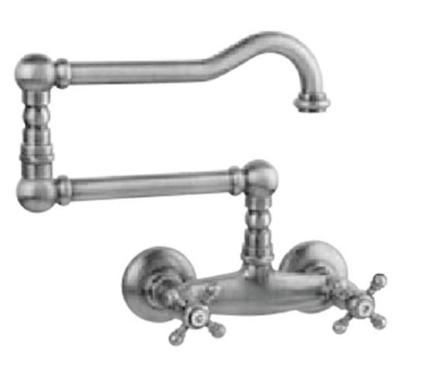 PB classic surface mounted wall tap with star knobs and long swivel spout Chrome 1208855442