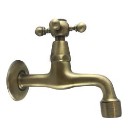 PB Classic wall washbasin tap with star handle cold water bronze 1208855602