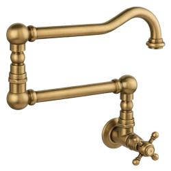 PB classic built-in wall fountain faucet with cold water star knob and long swivel spout bronze 1208855722
