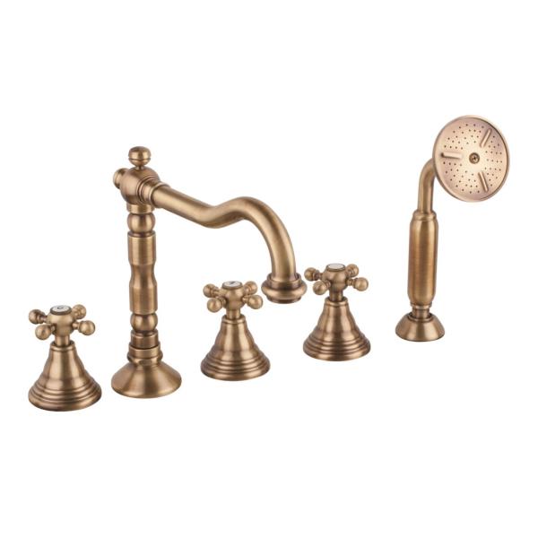 PB Classic 5-hole bath mixer with strong knobs bronze 1208855782