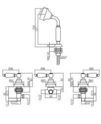 PB classic 4-hole bath valve set with white lever bath filler combination Chrome 1208855802