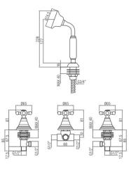 PB Classic 4-hole bath valve set with strong knobs bath filler combination Chrome 1208855832