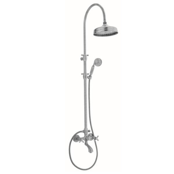 PB Classic Bath Shower Set surface-mounted with rain shower power knobs stainless steel 1208855882