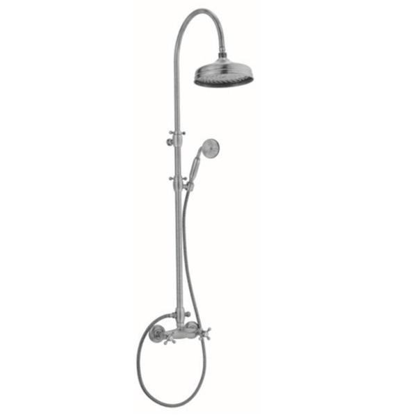 PB Classic Shower set surface-mounted power knobs with rain shower telescopic shower column chrome 1208855892