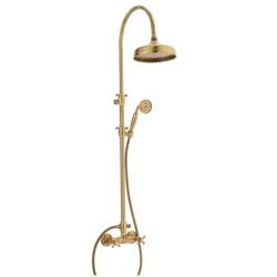 PB Classic Shower set surface-mounted power knobs with rain shower telescopic shower column bronze 1208855902