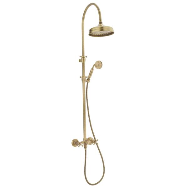 PB Classic Shower set surface-mounted strong-knobs with rain shower telescopic shower column bronze 1208855932