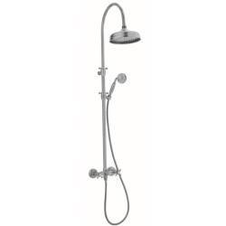 PB Classic Shower set surface-mounted strong-knobs with rain shower telescopic shower column stainless steel 1208855942