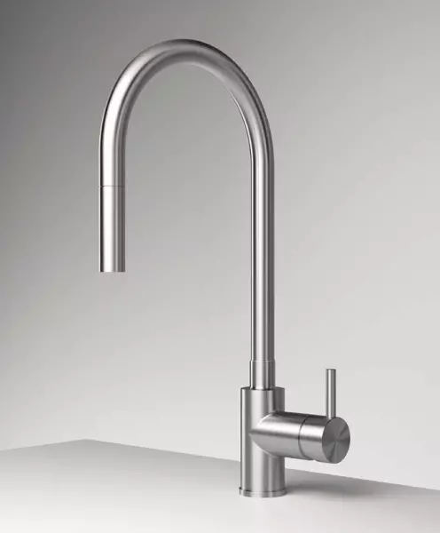 Zazzeri Z316 Single lever sink mixer with revolving spout and removable hand shower 33001101A402ASAS