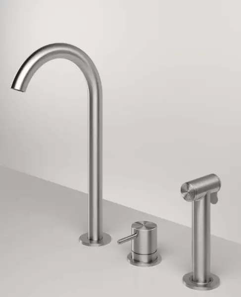 Zazzeri Z316 Single lever sink mixer with revolving spout and removable hand shower 33001101A403ASAS