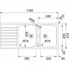 Franke Argos AGX 221 dubbele rvs spoelbak met afdruip vlakinbouw 116x51cm 1208862712