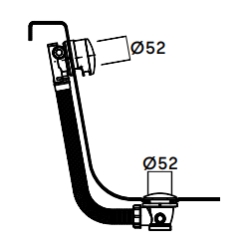 Waterevolution bath overflow with bath filler combination matt black B1ENCHPR