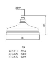 PB classic head shower 15cm chrome 1208898822