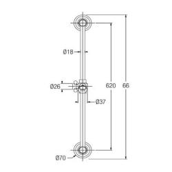 PB Classic Sliding rail Set with hand shower and shower hose stainless steel 1208899082