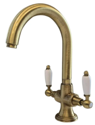 PB classic kitchen tap with White handles Bronze 1208910892