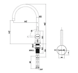 Reginox Cano kitchen tap PVD Gun Metal K100K R30486