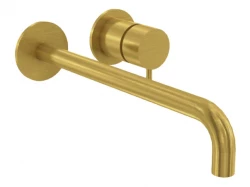 Waterevolution Flow built-in basin tap brushed brass with spout 21cm T116BBB-21