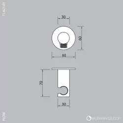 Waterevolution Flow bathtub fitting complete with wall connector Brushed Brass T1621LE