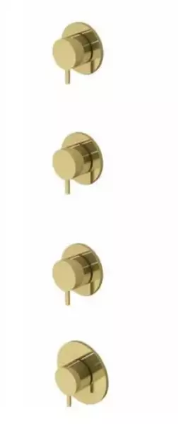 Waterevolution Flow Built-in Shower Thermostat with 3 shut-off valves brushed brass 1208916462